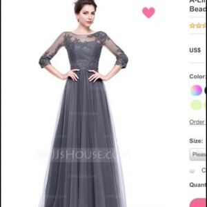 A-Line/Princess Scoop Neck Floor-Length Tulle Evening Dress